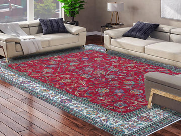 handmade Traditional Tabriz Red Beige Hand Knotted RECTANGLE 100% WOOL area rug 10x13